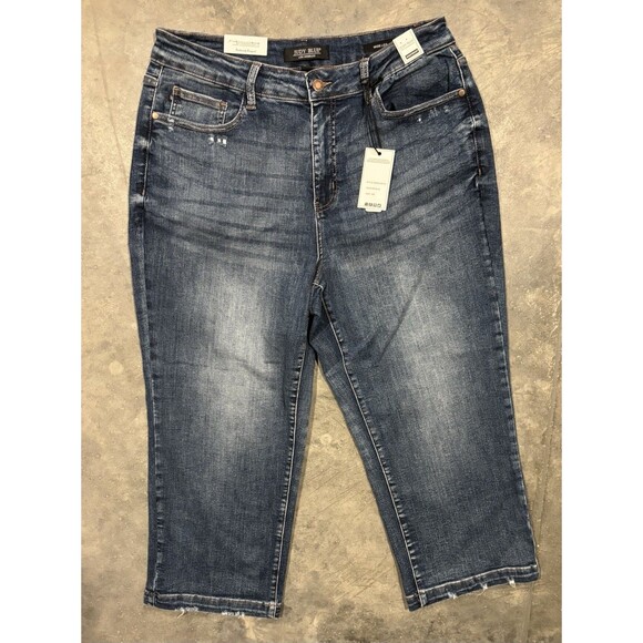 Judy Blue Denim - NWT Judy Blue Jeans Womens 18W Wide Leg High Waist Distressed Baggy Stretch